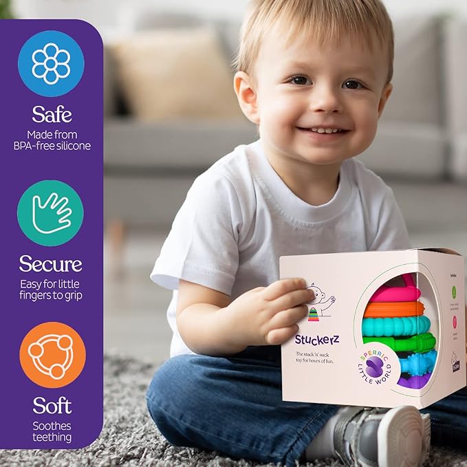Silicone Baby Stacking Teething Toys | Soft, Interactive and Fun Stacking Rings for Babies Boy, Girl, Multicolor