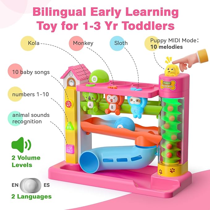 Musical Baby Toy for 1 Year Old Girl Gifts, 1st Birthday Girl Boy Gift First Xmas Present for Toddler 1-2, Interactive Learning Educational Toy for Baby 6-12-18 Months
