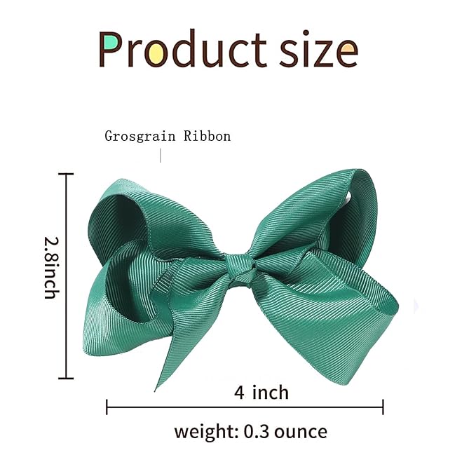 Hair Bows for Girls 10PCS Girls Toddler bows Clips Black Grosgrain Ribbon Alligator Clips Kids Hair Accessories