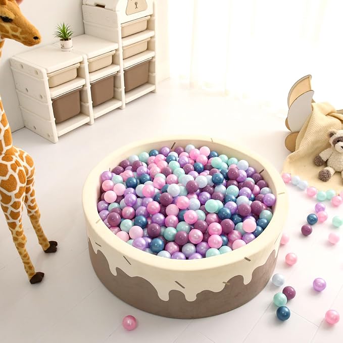 GOGOSO Ball Pit Balls for Toddlers Dogs Baby, 2.2 Inch Pastel Play Ball Toys Kid Ballpit, Bounse House, Birthday, Tent, Party,100 pcs