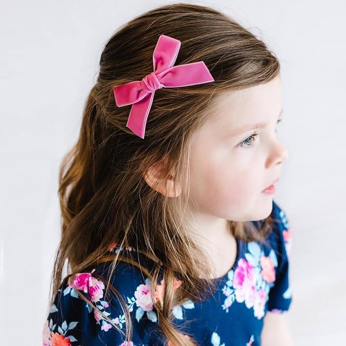 CÉLLOT Velvet Hair Bows for Baby Girls in Pairs,Baby bow with Fully Lined Hair Clips Hair Accessories for Toddlers Infants,20 Pieces