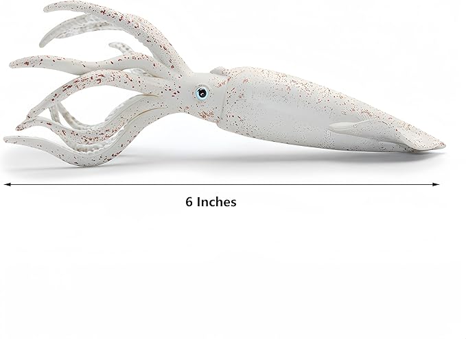 Gemini&Genius Squid Toy for Kids - Marine Animal Ocean World Toy Figure - 6 Inches Length-Sea Animal Action Figure Toy for Kids