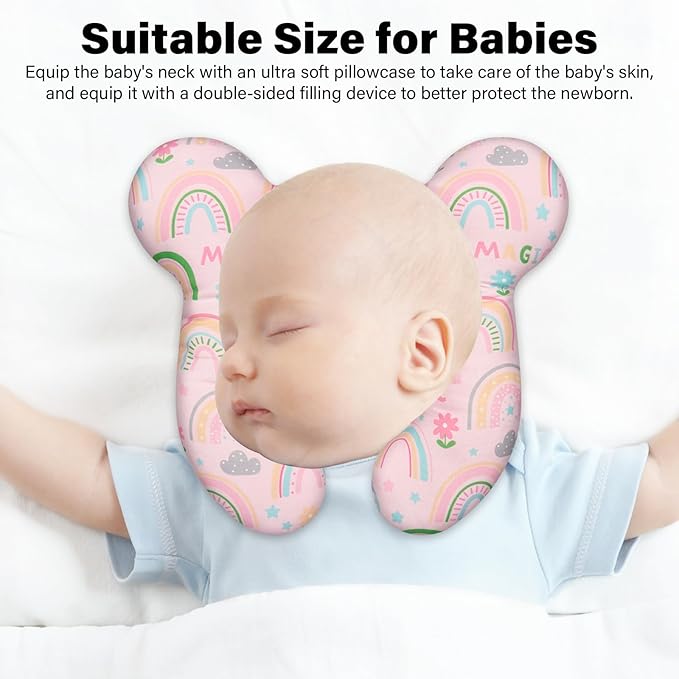 Baby Neck Pillow - Upgraded Baby Support Travel Head Pillow, Portable Headrest for Toddlers & Children for Car Rides, Planes, Road Trips (A4)