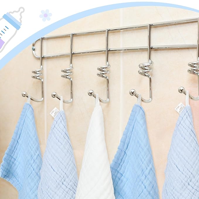 Peryiter 8 Pack Baby Bath Towels and Wash Cloth Set Muslin Hooded Soft 100% Cotton Baby Hooded Bath Towel Absorbent Towels Cloths for Babies, Infant, Toddler and Kids Newborn(Blue Series)