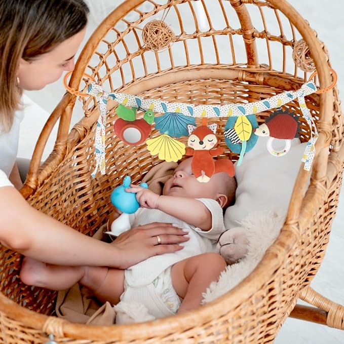 Caterbee Baby Stroller pram Hanging Toys, Colorful Plush Animal Crib Rail Decor (Fox)