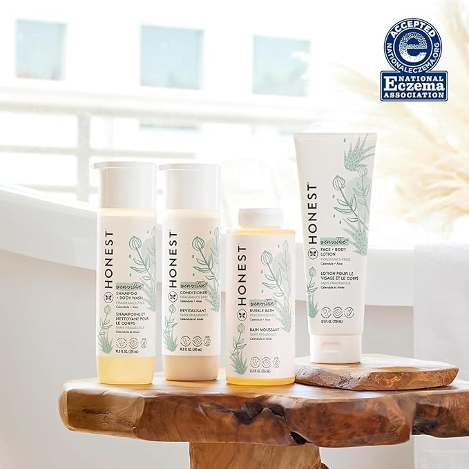 The Honest Company Fragrance Free Bundle for Sensitive Skin | 2-in-1 Cleansing Shampoo + Body Wash and Hydrating Face + Body Lotion | Gentle for Baby + Hypoallergenic | 10 fl oz, 8.5 fl oz