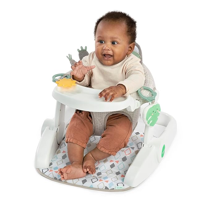 Ingenuity Prop Spot Learn-to-Sit Floor Seat for Baby, Removable Tray, 2 Linkable Toys, Tummy Time Mat, Unisex, for Ages 4-12 Months - Loni