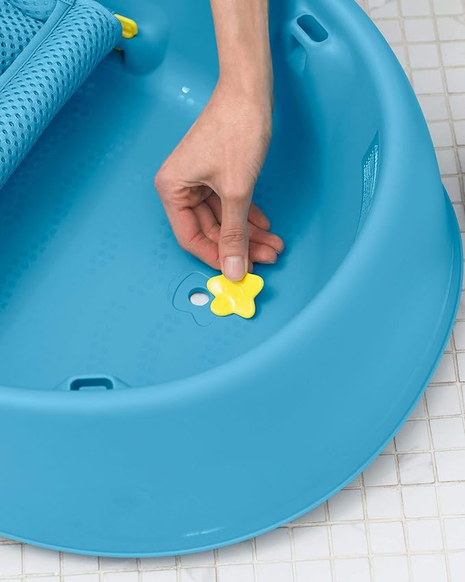 Skip Hop Baby Bath Tub, 3-Stage Smart Sling Tub, Moby, Blue (Pack of 2)