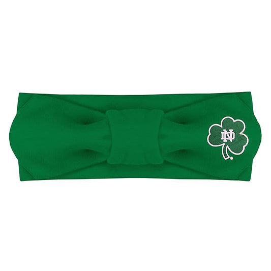 Creative Knitwear Notre Dame Fighting Irish Infant Girls Kelly Solid Hair Knot Headband Embroidered Logo - Size Newborn - 4T