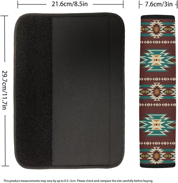 AFPANQZ Two Packs Car Seat Belt Pads Covers Vintage Aztec Graphhics Safety Seatbelt Cushion Pad Shoulder Straps Pads for Bags Car Accessories Decor