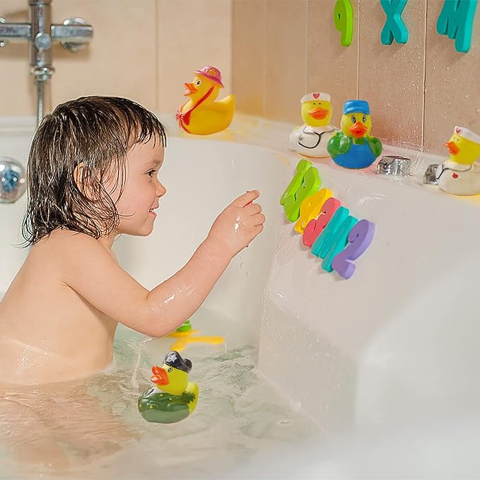 100 Pack Rubber Duck for Jeeps Ducking - 2" Bulk Floater Duck for Kids - Baby Bath Toy Assortment with Bag - Party Favors, Bath Time, Birthdays, and More (100 Varieties)