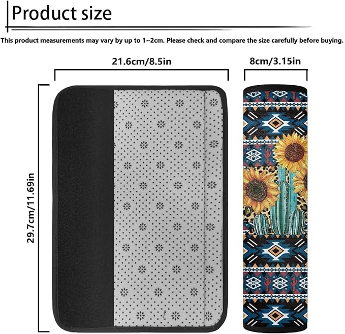 Seat Belt Cover Pad 2 Packs Shoulder Strap Pad Sunflower Easy to Install Seat Belt Cushions Pads for Car Truck SUV Airplane Backpack Straps Birthdays Gifts Neighbors