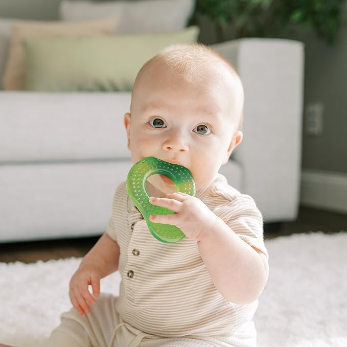 Dr. Brown's AquaCool Water-Filled Teether, Cooling Baby Teether Toy for Sore Gums, Avocado Toast Shapes, BPA-Free, 3m+, 2-Pack