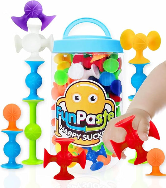 Suction Bath Toys for Baby, 24 Piece Starter Set Suction Cup Toys Stocking Stuffers Preschool Sensory Fidget Toys for Toddlers 1-3 4-8 | No Hole Bath Toy | BPA Free OT(Large)