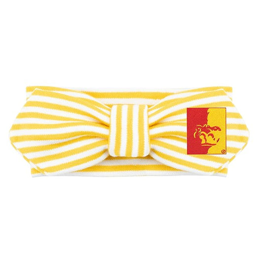 Creative Knitwear Pittsburg State Gorillas Infant Girls Gold/White Striped Hair Knot Headband Embroidered Logo - Size Newborn - 4T