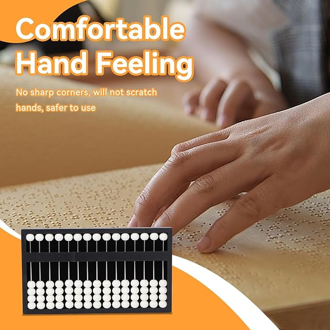 The Blind Abacus, Professional 15 Row Braille Learning Tool Portable Mathematic Concepts Blind Abacus with Tactile Signs for Early Education Math Concept Learning