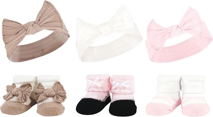 Hudson Baby Girl's Headband and Socks Giftset