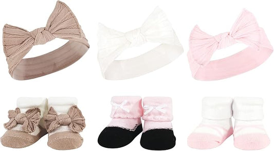 Hudson Baby Girl's Headband and Socks Giftset
