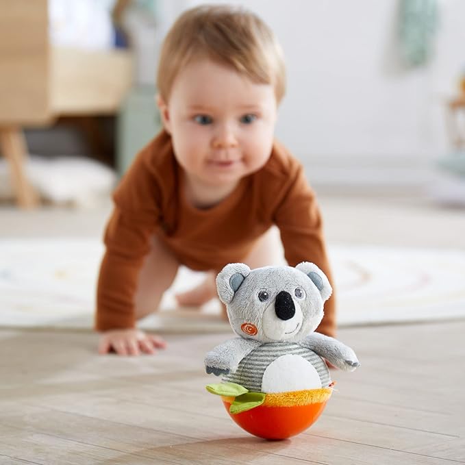 HABA Roly Poly Koala Wobbly Animal Chiming Baby Sensory Toys for Tummytime, Ideal Baby Toy for 6 Months+