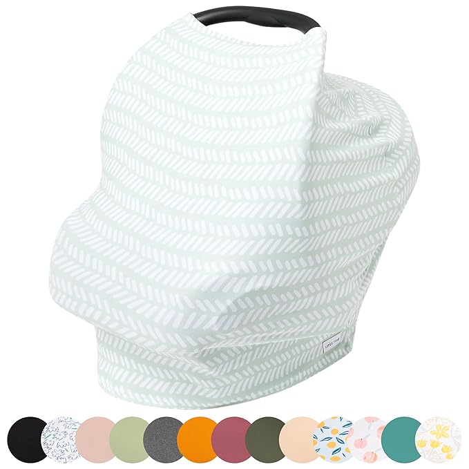 Simka Rose Car Seat Cover for Babies – Multipurpose, Breathable Nursing Cover and Baby Car Seat Canopy - 360 Coverage - Breastfeeding Privacy, Shopping Cart and High Chair Cover - Newborn Essential