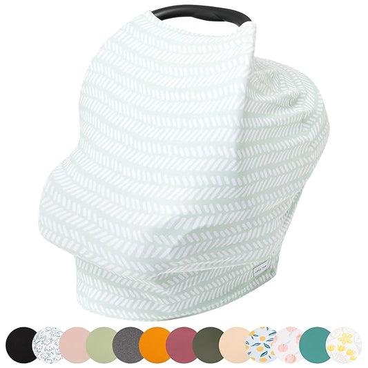 Simka Rose Car Seat Cover for Babies – Multipurpose, Breathable Nursing Cover and Baby Car Seat Canopy - 360 Coverage - Breastfeeding Privacy, Shopping Cart and High Chair Cover - Newborn Essential