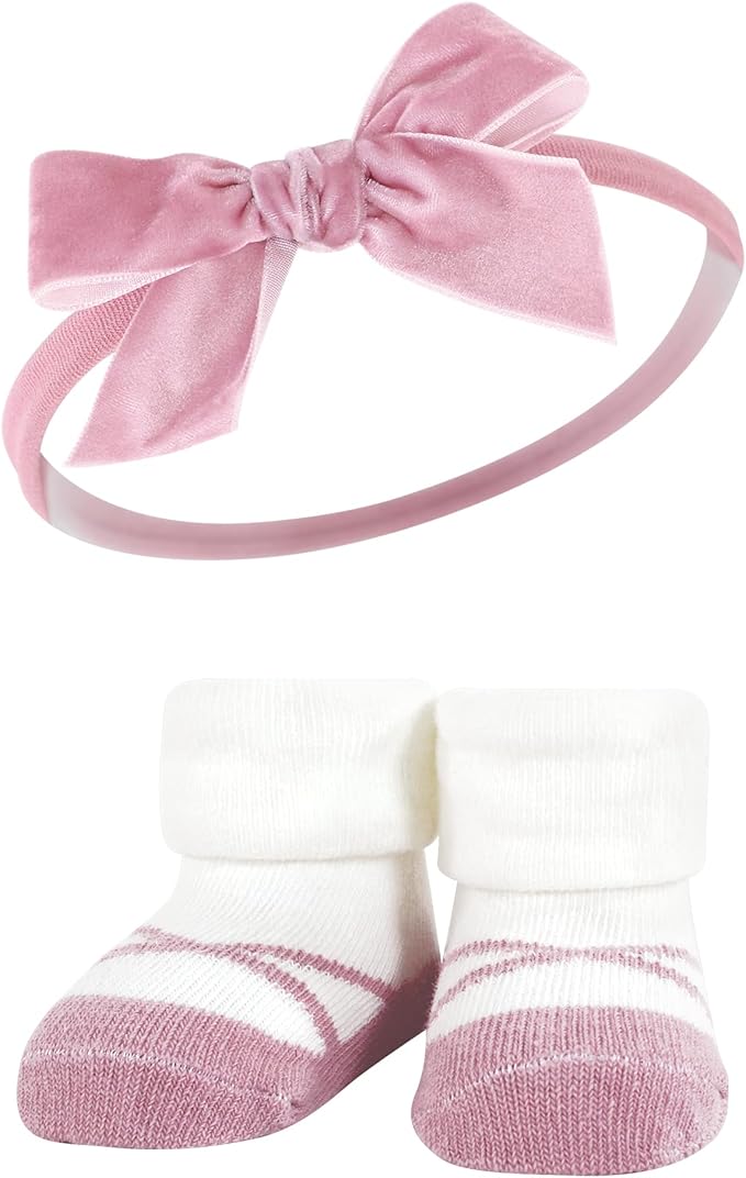 Hudson Baby Girl's Headband and Socks Giftset