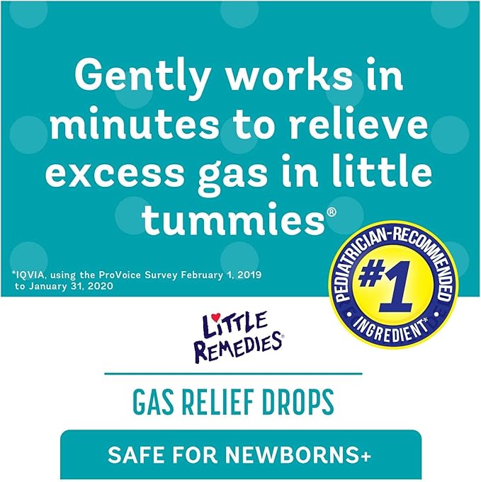 Little Remedies Gas Relief Drops, Natural Berry Flavor, Safe for Newborns 1.0 Fl Oz (Pack of 2)