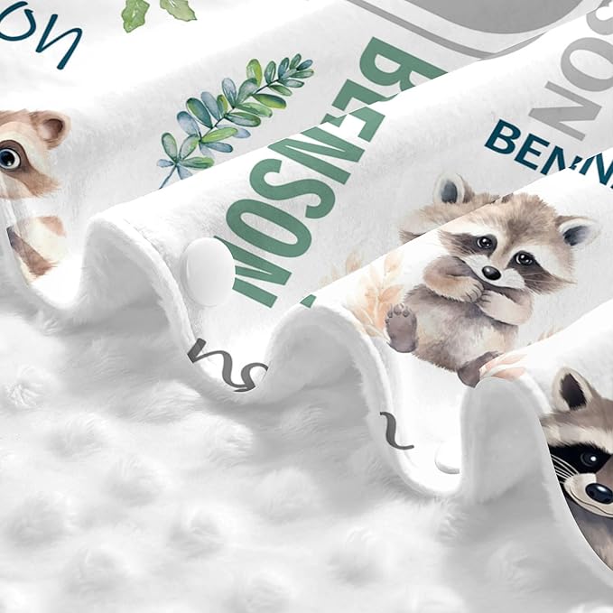Personalized Winter Car Seat Covers for Babies with Name Raccoon Minky Baby Car Seat Cover for Boys Girls Custom Infant Carseat Covers Baby Blanket Nursing Cover Breastfeeding Scarf