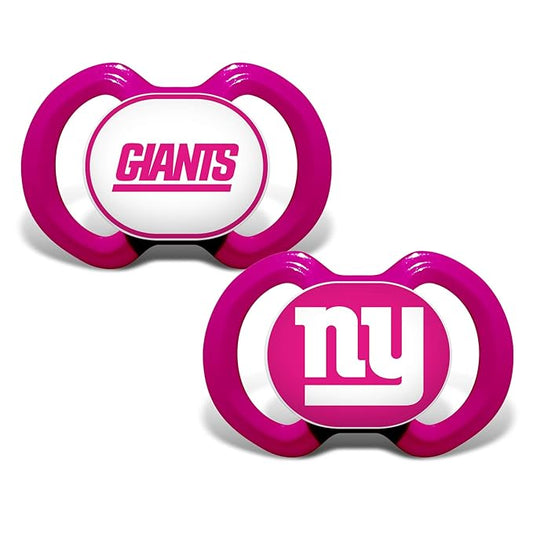 Baby Fanatic Girls Pink Pacifier 2-Pack - NFL New York Giants - Officially Licensed League Gear