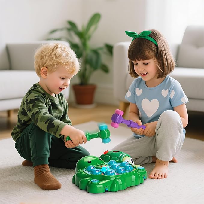 Interactive Whack A Octopus Game for Ages 2-4,Educational Toddlers Toys for 2 3 4 5 6 Year Old Boys Girls, Green, Digital Display, Silent Mode,Multiple Difficulty Levels Fun Birthday Gifts