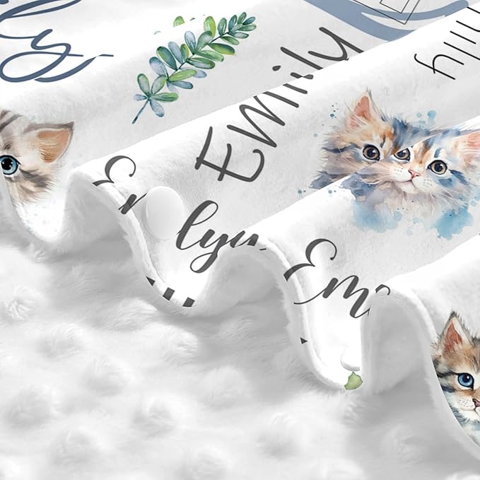 Personalized Baby Car Seat Canopy with Name Custom Minky Cat Car Seat Covers Nursing Cover for Breastfeeding Multi-Use Cover Infant Carrier Carseat Winter Cover for Newborn Girls Boys