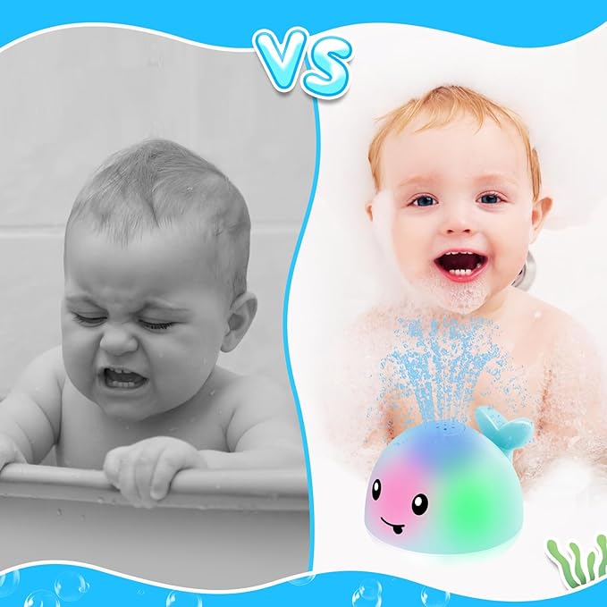 ANGGIKO Baby Boy Bath Toys, Easter Basket Stuffers for Babies 1 Year Old Boy Gifts, Toddler Bath Toys for Kids Ages 1-3, Light Up Whale Bath Toy Sprinkler Baby Toys 6-12-18 Months Bathtub Fountain Toy