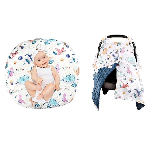 Newborn Lounger Cover, Baby Car Seat Cover, Cute Dinosaur