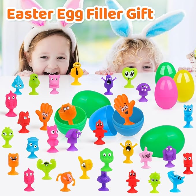 100PCS Suction Cup Toy Set, Multiple Styles Randomly Sent, Surprise Matching, Rich Styles, Bright Colors, Bath Toys, Stress Relieving Sensory Toys Kids Adults Boys Girls, Baby Birthday Easter Stuffer