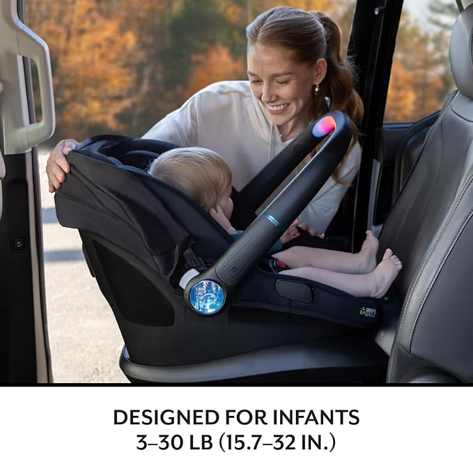 Evenflo LiteMax NXT Rear-Facing Lightweight Preemie and Infant Car Seat 3-30lbs with SensorySoothe. Easy Install with Base (Jasper Black)