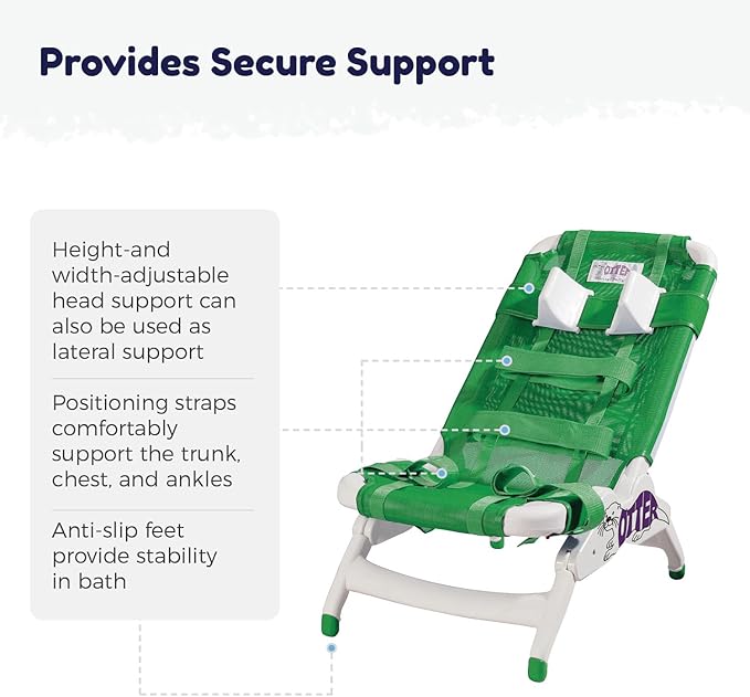 Inspired by Drive Otter Pediatric Bathing System Shower Chair, Small, Green