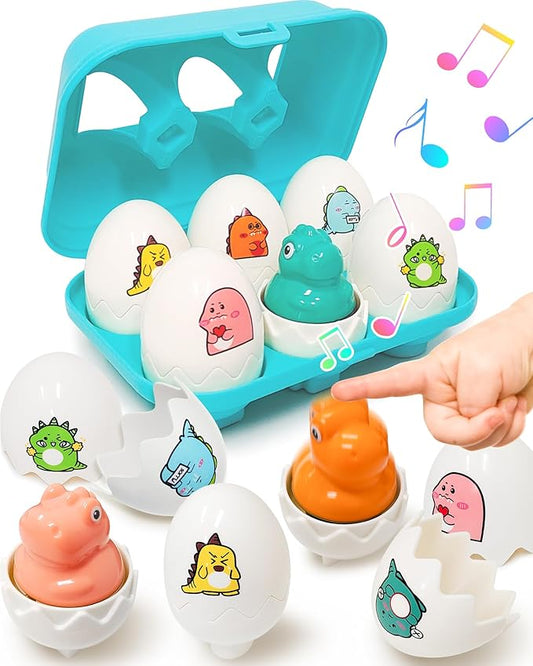 Easter Egg for Toddlers 1-3, Toddler Easter Basket Stuffers, Montessori Toys for 1 2 3 Year Old Boys Girls, Matching Sensory Eggs Fillers Toys, Easter Birthday Gifts for 1 2 3 Year Old Girl Boy