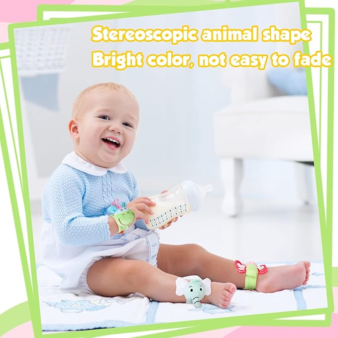 Jerify 4 Pcs Baby Wrist Rattles Animal Pattern Newborn Rattle Wrist Foot Toy for Babies Boy Girl Infant Birthday Gifts Educational Toys, 4 Designs