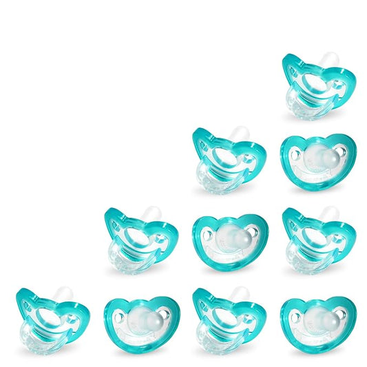 RaZbaby Jollypop Pacifier for Babies 3 Months and Up, USA Made, Natural Shaped Orthodontic Binky, Lovingly Shared in NICUs & Hospitals Worldwide, Medical-Grade 100% BPA-Free - 2 Pack - Teal