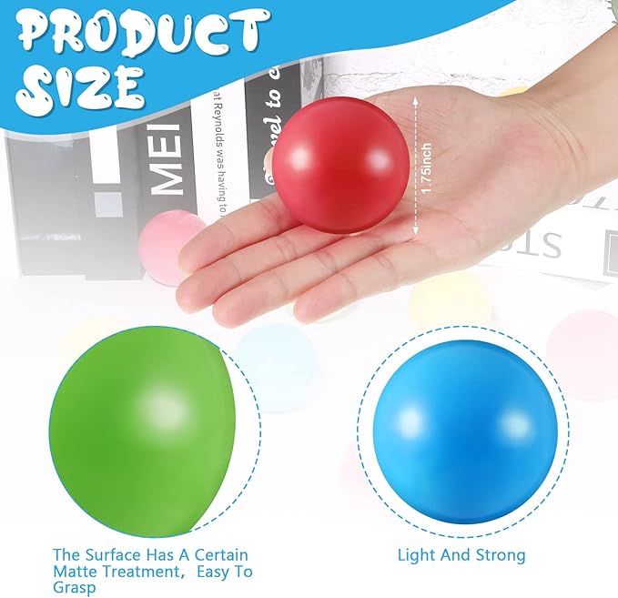 Civaner 6 Pieces Multi Colored Plastic Replacement Balls Small Bulldozer Popper Toy Balls 1.75 Inch Soft Crush Proof Air Filled Ocean Ball for Toddlers (Classic)