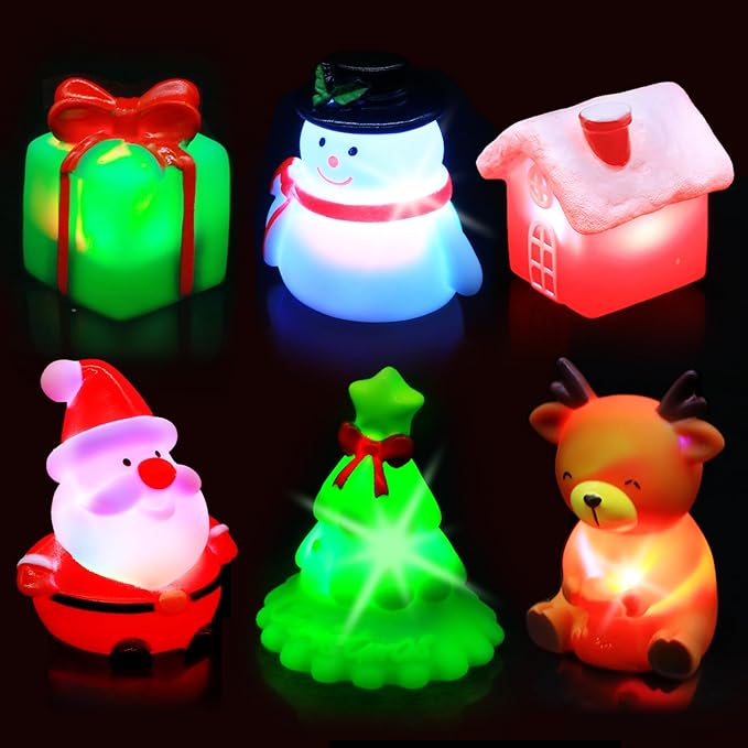 Christmas Bath Toys for Toddlers: Light-Up Floating Baby Toddler Kids Bath Toys Set for Boys & Girls Christmas Birthday Xmas Gifts