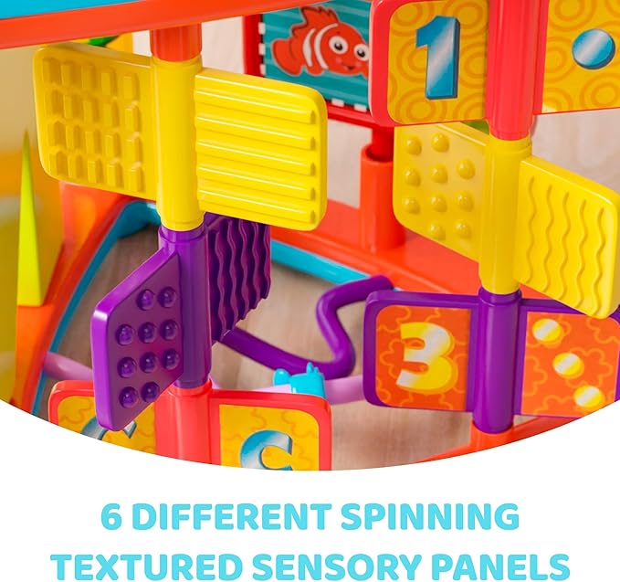 Lollipop Interactive Toddler Activity Triangle - Montessori Toys for Toddlers - Activity Cube for Play and Learning Educational Busy Cube with Shapes, Colors, and Spinners