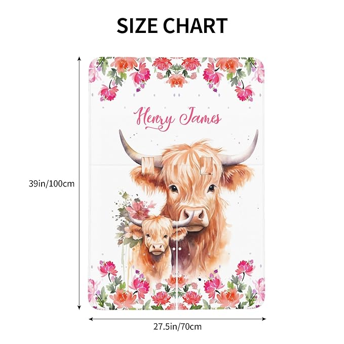 Personalized Baby Car Seat Canopy with Name Custom Minky Highland Cow Car Seat Covers Nursing Cover for Breastfeeding Multi-Use Cover Infant Carrier Carseat Winter Cover for Newborn Girls Boys