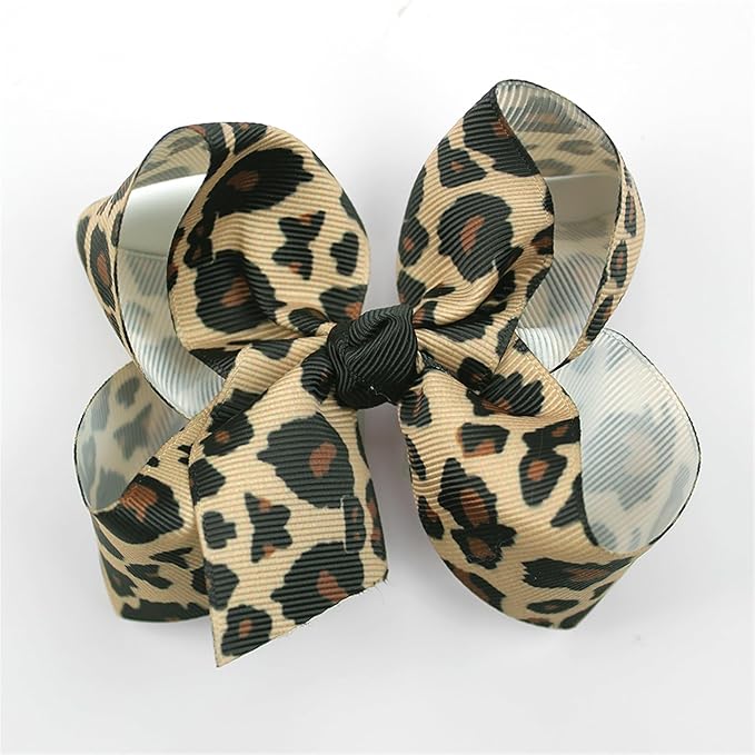 Baby girls leopard print bow hairpin Bow Leopard Hair Bow for women