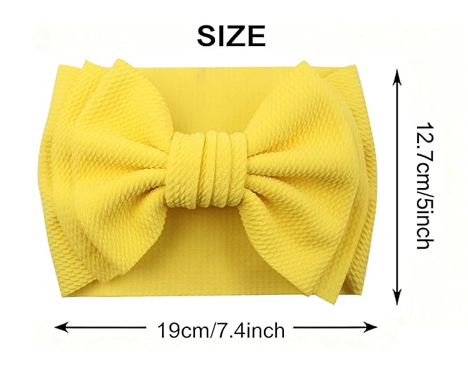 Bows for Baby Girls Headband, Newborn Bows Headbands Baby Hair Bows Hairbands Hair Accessories.(FD104-Yellow White)