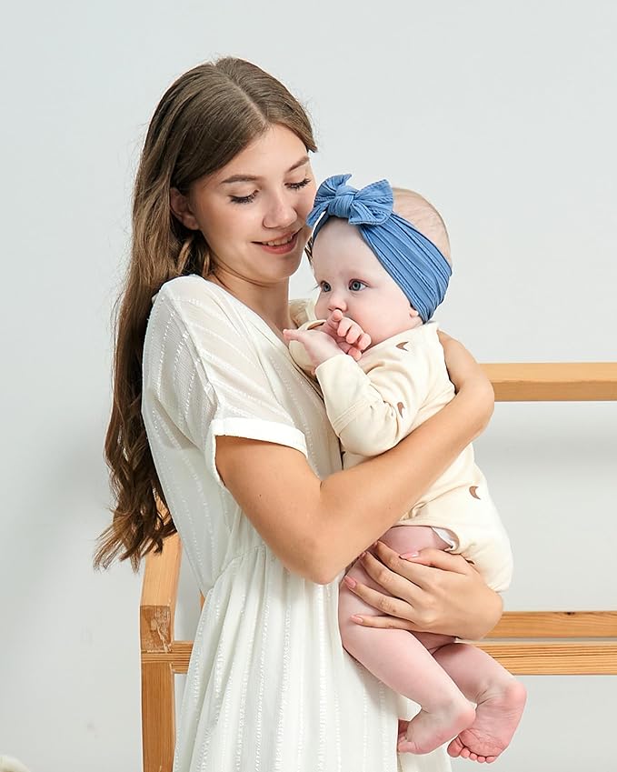 jollybows 18pcs Baby Nylon Headbands Hair Bow Elastics Hairbands Hair Accessories for Baby Girls Newborn Infant Toddlers Kid