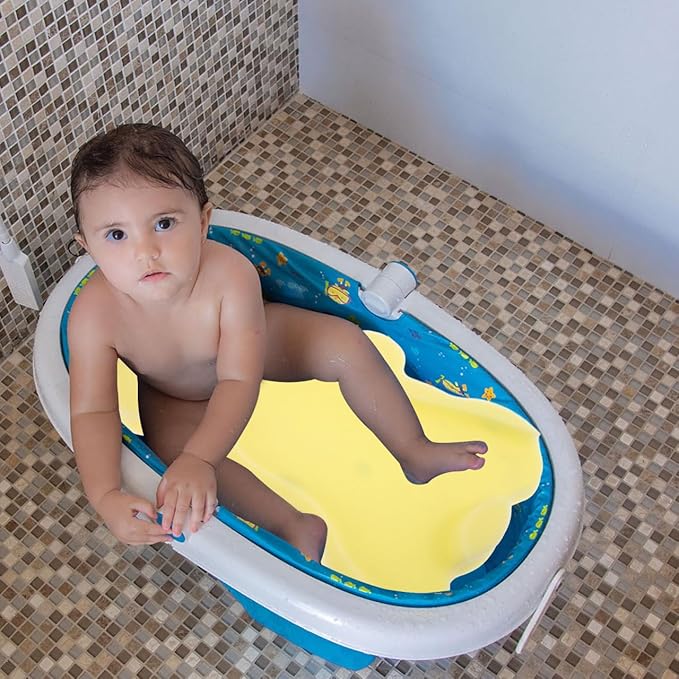 Totority Baby Bath Mat Soft Sponge Cushion for Newborns Non-Slip Bath Pad Support for Infant Bathtub and Sink 19X12 Inch Breathable Baby Sponge Cushion