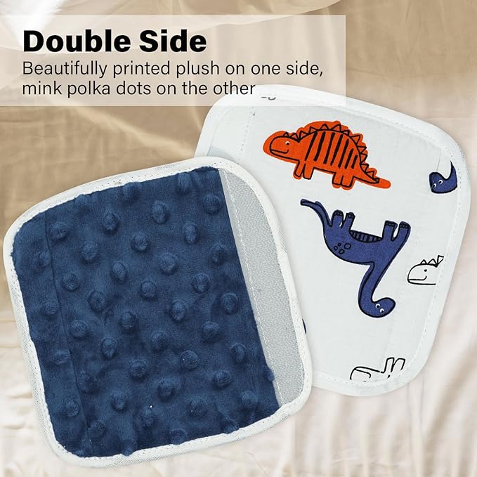 Baby Strap Cover for Children, 2 Pcs Infant Car Seat Belt Cover Pad, Neck Pad Protector for Kids Newborn Toddlers (Navy Dinosaur)