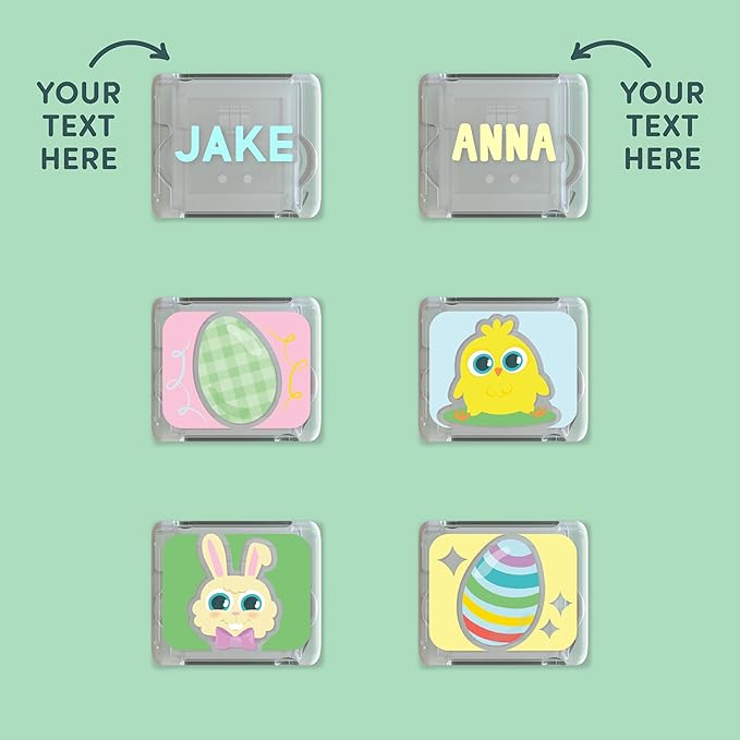 Glo Pals Personalized Hoppy Easter Water-Activated Light-Up Cubes Bath Toy – 6 Pack Easter Basket Stuffers for Kids, Custom Name Light Up Bath Cubes, Sensory Bath Toys, Easter Toys for Toddlers