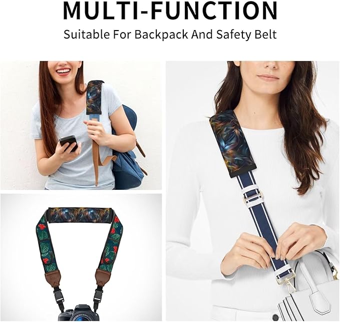 Soft Seatbelt Cover for Car Truck SUV Airplane Abstract Floral Flowers Seat Belt Shoulder Pad Cushion Mandala Boho Vintage Seatbelt Straps Neck Cushion Protector for Carmera Backpack 2 Pack